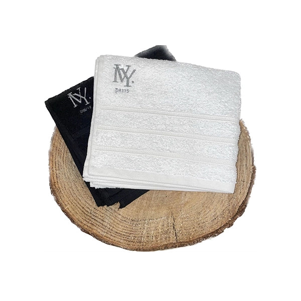IVYparis - Lot de 2 Serviette Noir &amp; Blanc